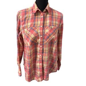 Ralph Lauren Denim Supply Women's Button Shirt Size‎ Small Pink Plaid RL Utility